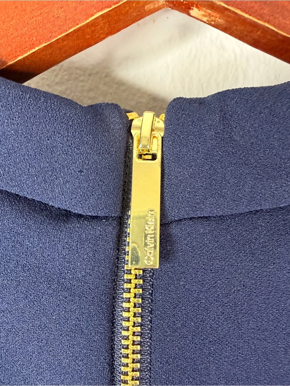 Calvin Klein NWT Navy Blue Tie Neck Sheath Dress Plus Size 18W MSRP $99 - Picture 4 of 11